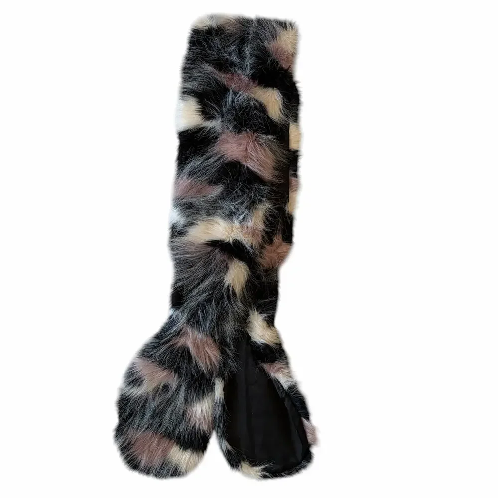 Sole Society Faux Fur Collar Scarf Shawl Wrap Plush Thick Neck Warmer Multicolor